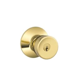 Schlage Bell Bright Brass Entry Lockset 1-3/4 In.