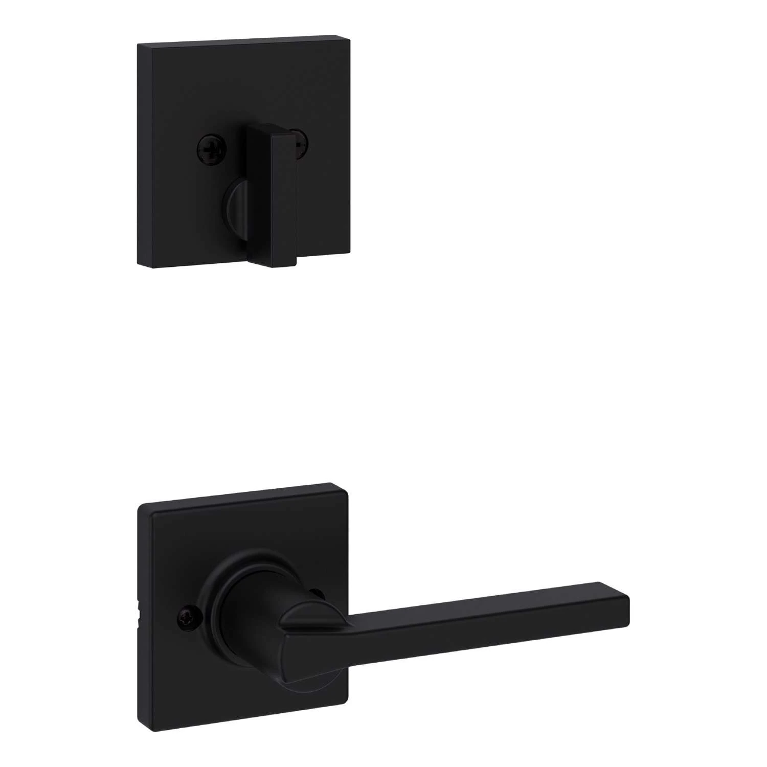 Kwikset Casey Square Iron Black Inside Trim Handleset 1.75 In. 1 Kwikset Casey Square Iron Black Inside Trim Handleset 1.75 In.