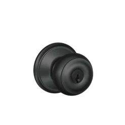 Schlage F-Series Georgian Matte Black Entry Knobs Right Or Left Handed