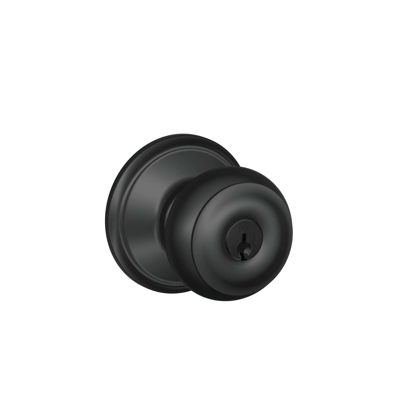 Schlage F-Series Georgian Matte Black Entry Knobs Right Or Left Handed 1 Schlage F-Series Georgian Matte Black Entry Knobs Right Or Left Handed