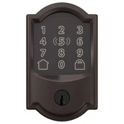 Schlage Encode Plus Aged Bronze Metal WiFi Deadbolt With Camelot Trim