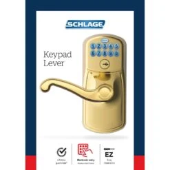 Schlage Bright Brass Steel Electronic Keypad Entry Lock -Irwim Door Locks Shop 88e41eb8 3701 4a73 9247 e8c3f50e0e64