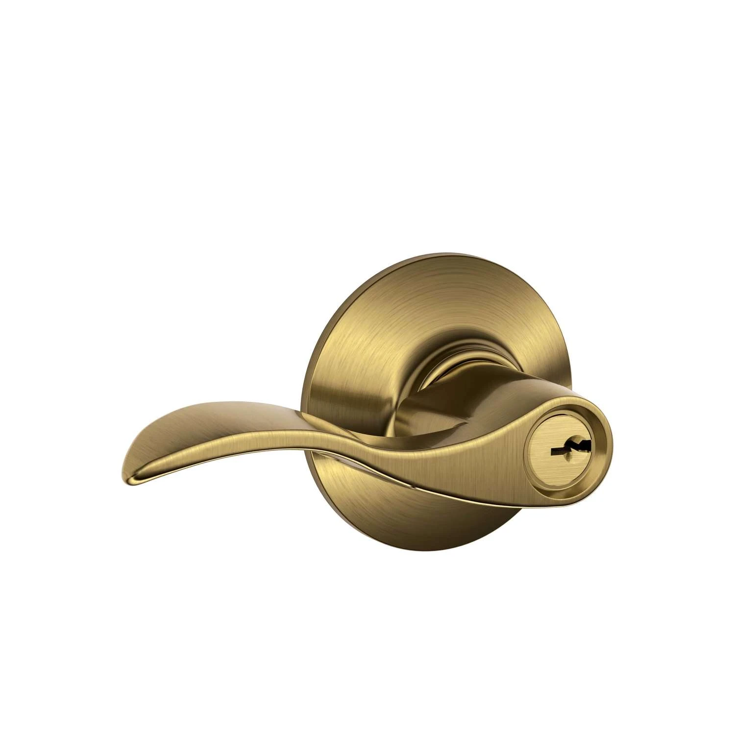 Schlage Accent Antique Brass Entry Lever KA4 1-3/4 In. 1 Schlage Accent Antique Brass Entry Lever KA4 1-3/4 In.