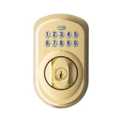 Schlage Bright Brass Steel Electronic Deadbolt -Irwim Door Locks Shop 8e9e784b a94a 403c aa26 a607f17ed24d