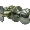 Faultless Fancy Mushroom Satin Nickel Entry Knobs Right Handed