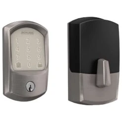Schlage Encode Satin Nickel Metal WiFi Deadbolt With Greenwich Trim -Irwim Door Locks Shop 90273318 4340 4b9b a529 7c610d414c63