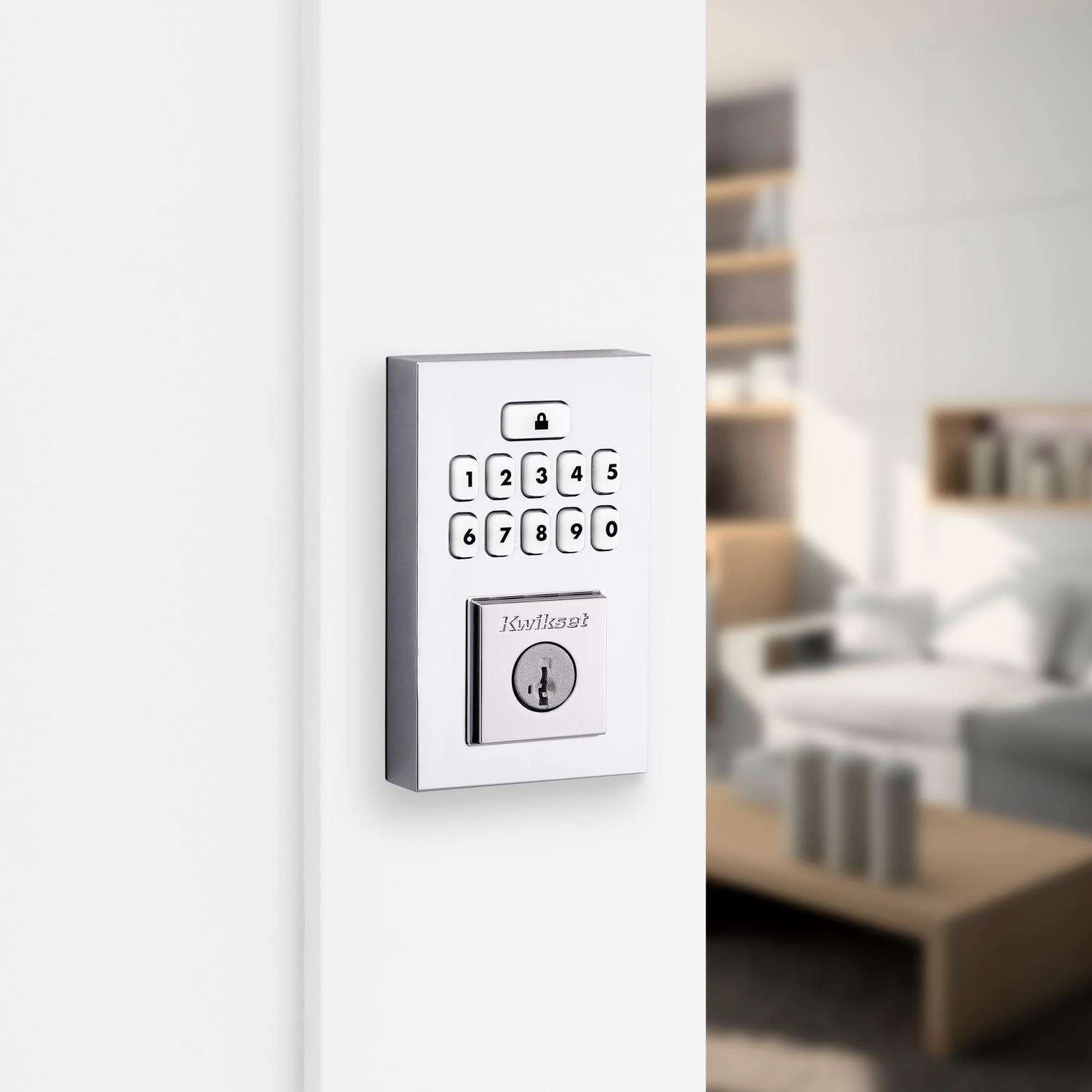 Kwikset SmartCode Polished Chrome Metal Electronic Deadbolt 4 Kwikset SmartCode Polished Chrome Metal Electronic Deadbolt - Image 4