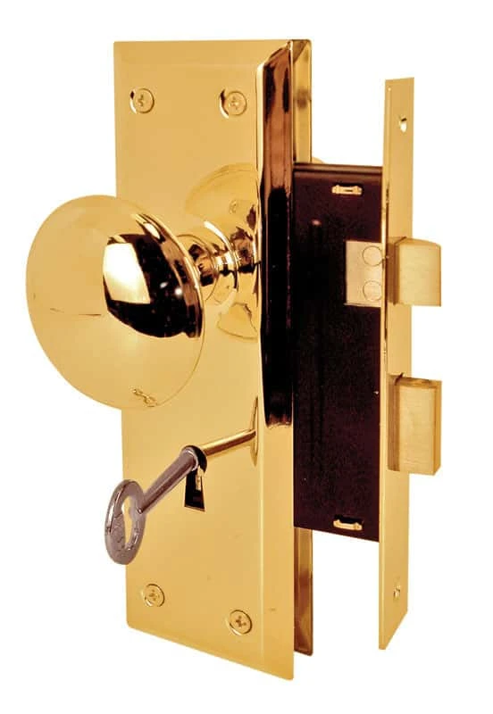 Prime-Line Security Bright Brass Mortise Lockset 1-3/4 In. 1 Prime-Line Security Bright Brass Mortise Lockset 1-3/4 In.