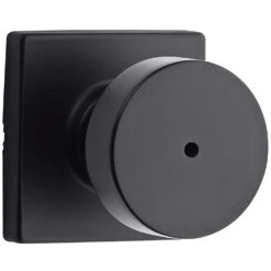 Kwikset Signature Series Pismo Knob X Square Rose Iron Black Privacy Lockset Right Or Left Handed