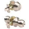 Ace Ball Satin Nickel Knob And Deadbolt Set 1-3/4 In.