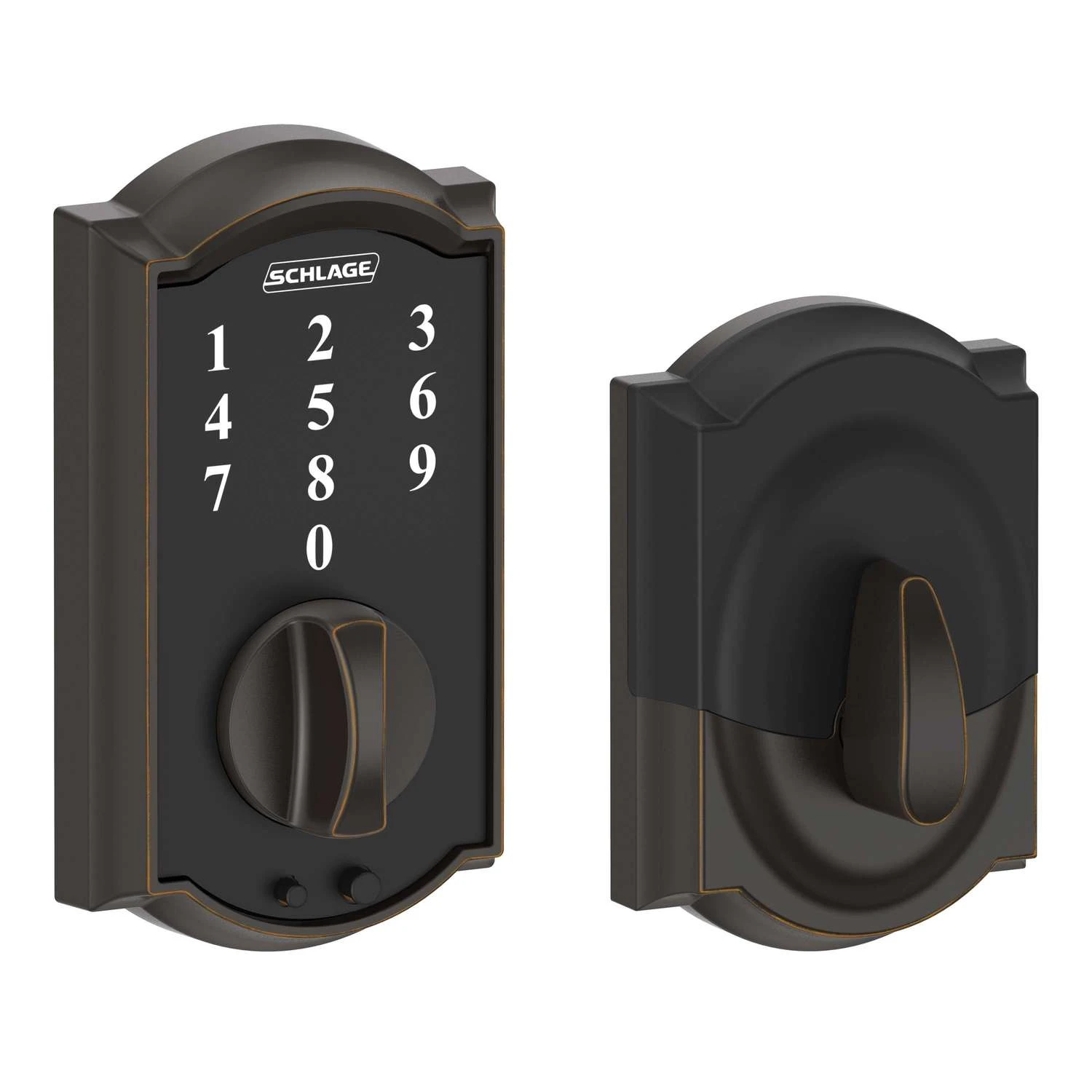 Schlage Aged Bronze Steel Touchscreen Deadbolt 1 Schlage Aged Bronze Steel Touchscreen Deadbolt