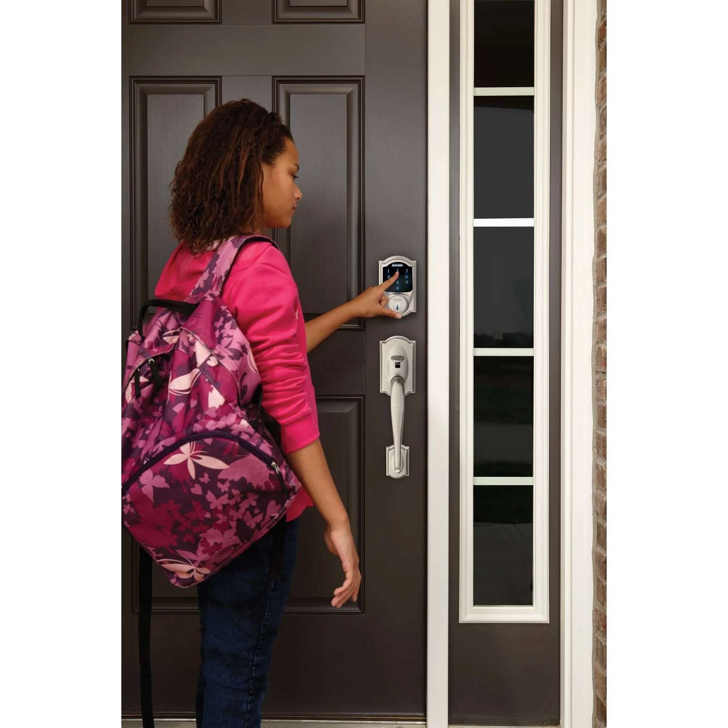 Schlage Satin Nickel Zinc Deadbolt W/Alarm 6 Schlage Satin Nickel Zinc Deadbolt W/Alarm - Image 6