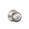 Schlage Plymouth Satin Nickel Entry Knobs Key: K4 1-3/4 In.