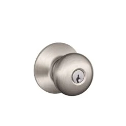 Schlage Plymouth Satin Nickel Entry Knobs Key: K4 1-3/4 In.