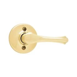 Kwikset Dorian Lever Polished Brass Door Lock N/A In.