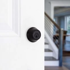 Kwikset SmartKey Security Matte Black Metal Double Cylinder Deadbolt -Irwim Door Locks Shop a9a8a6f5 cab3 47b4 9a8b 8b34e8546484