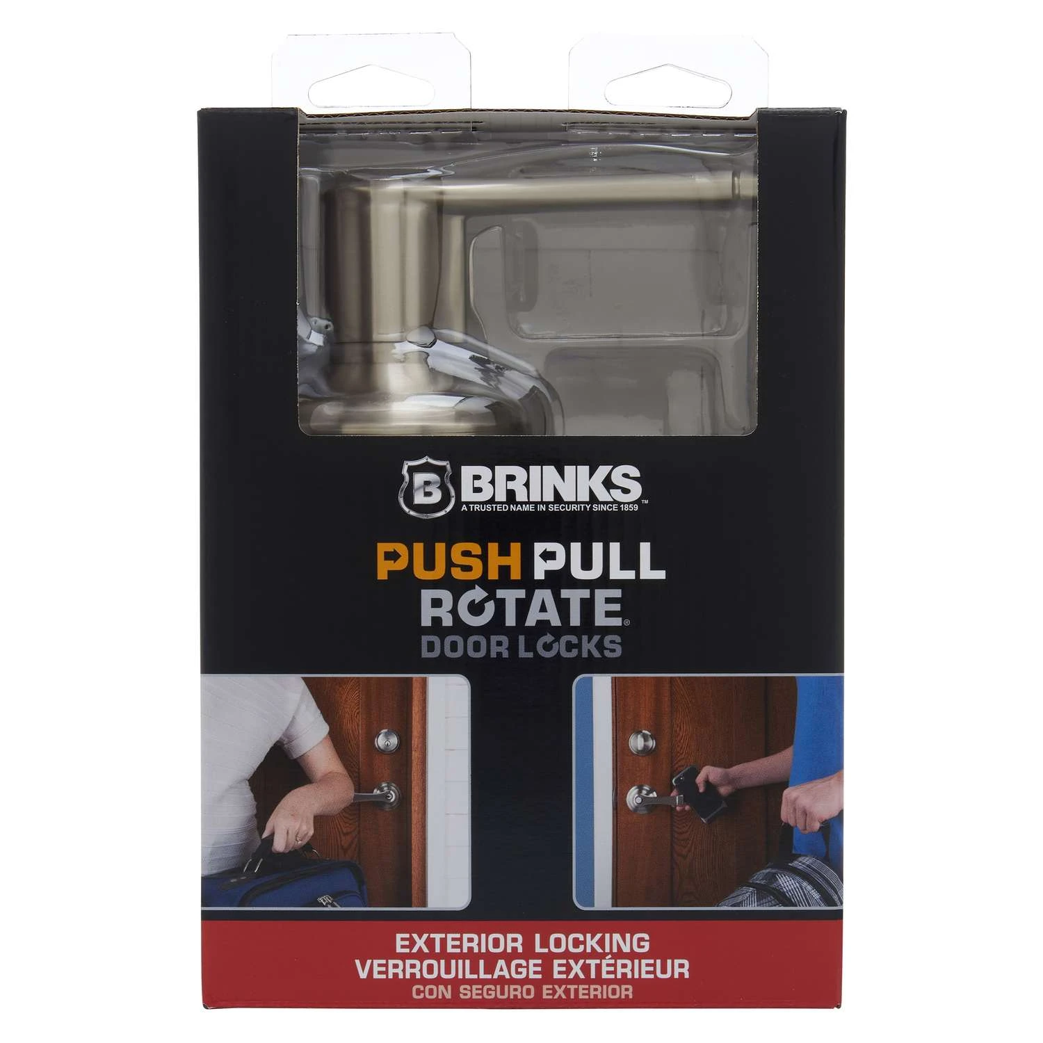Brinks Push Pull Rotate Glenshaw Satin Nickel Entry Lever KW1 1.75 In. 3 Brinks Push Pull Rotate Glenshaw Satin Nickel Entry Lever KW1 1.75 In. - Image 3