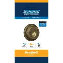 Schlage Antique Brass Zinc Single Cylinder Deadbolt