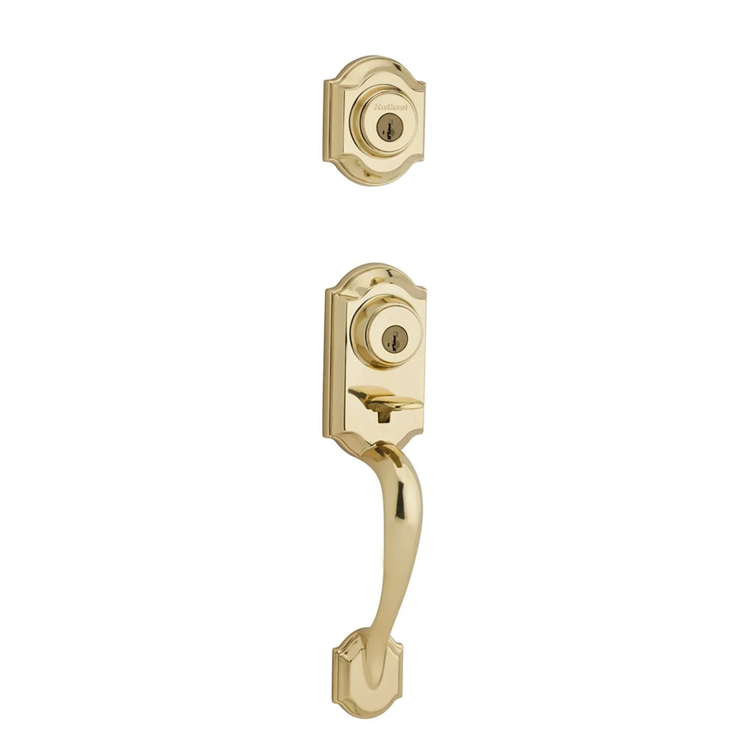 Kwikset Polished Brass Zinc Entry Handleset 1 Kwikset Polished Brass Zinc Entry Handleset