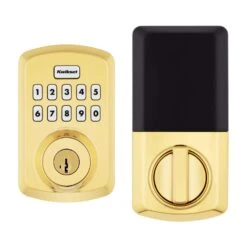 Kwikset Powerbolt Polished Brass Zinc Electronic Deadbolt -Irwim Door Locks Shop ba4d5ae9 9bc0 4605 b4ed 476375a772f8