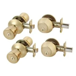 Ace Tulip Polished Brass Double Entry Door Kit 1-3/4 In.