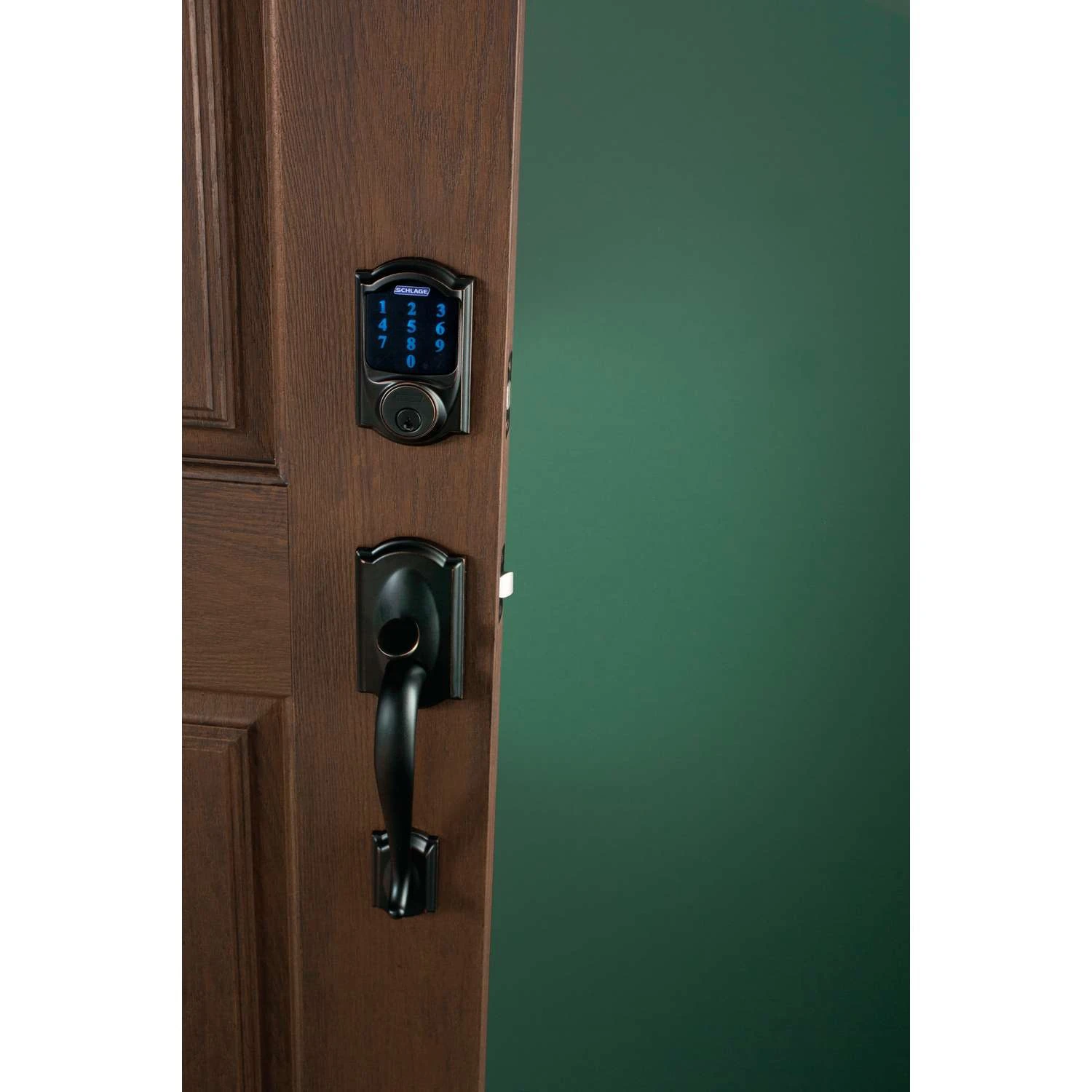 Schlage Aged Bronze Zinc Deadbolt W/Alarm 6 Schlage Aged Bronze Zinc Deadbolt W/Alarm - Image 6