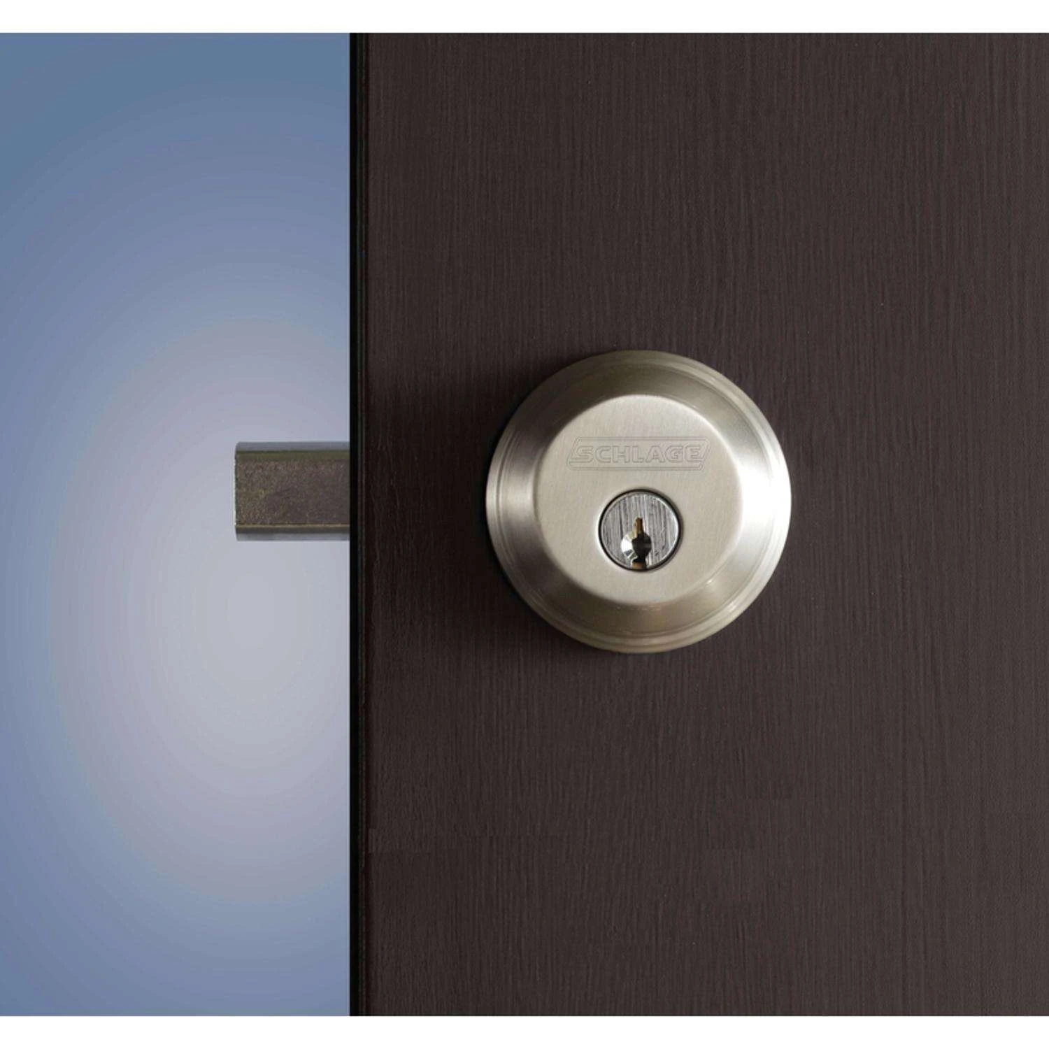 Schlage Satin Nickel Zinc Single Cylinder Deadbolt 7 Schlage Satin Nickel Zinc Single Cylinder Deadbolt - Image 7