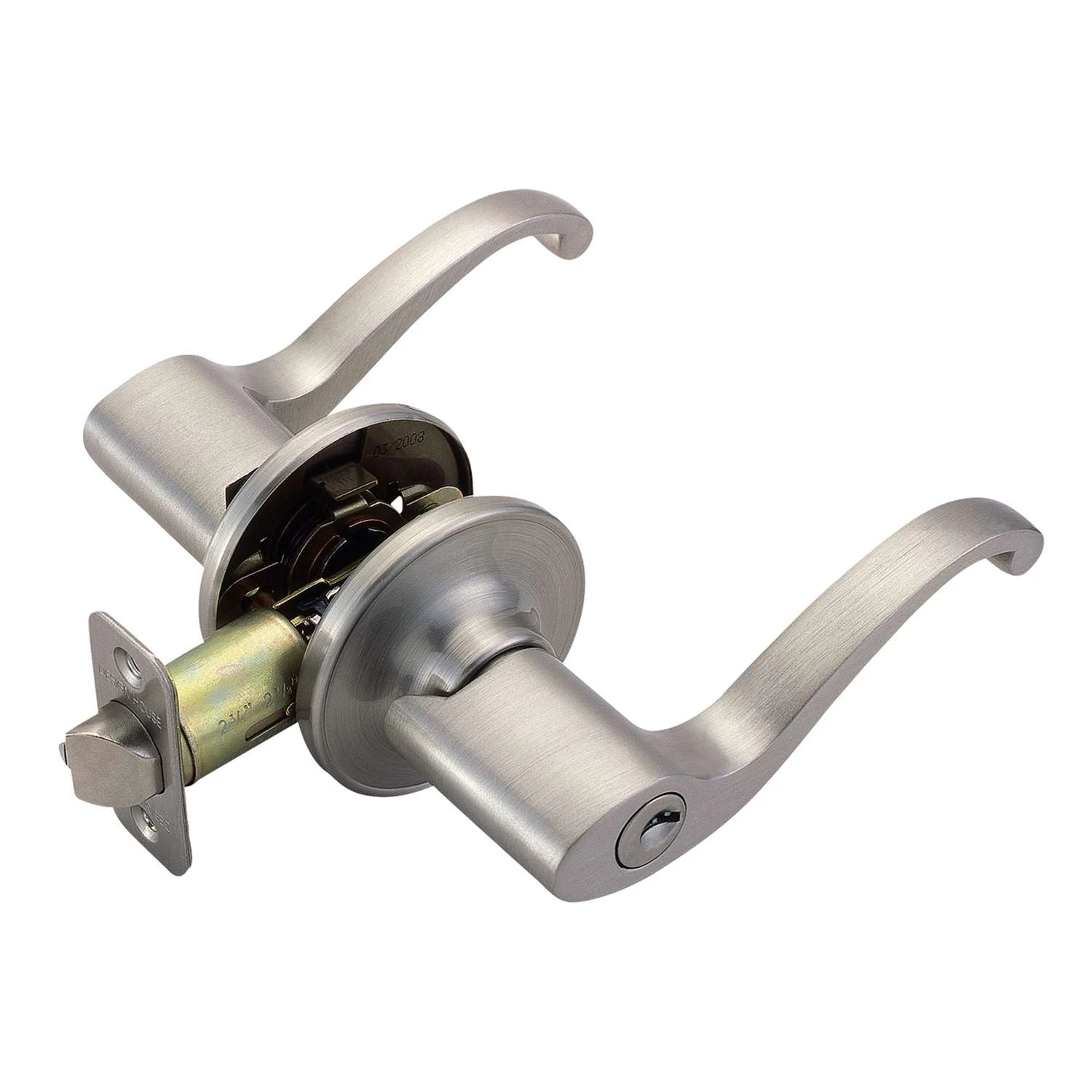 Design House Scroll Satin Nickel Entry Lever 1-3/4 In. 1 Design House Scroll Satin Nickel Entry Lever 1-3/4 In.