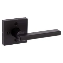 Kwikset Halifax Matte Black Bed And Bath Lever Right Or Left Handed