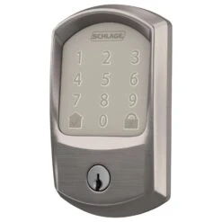 Schlage Encode Satin Nickel Metal WiFi Deadbolt With Greenwich Trim