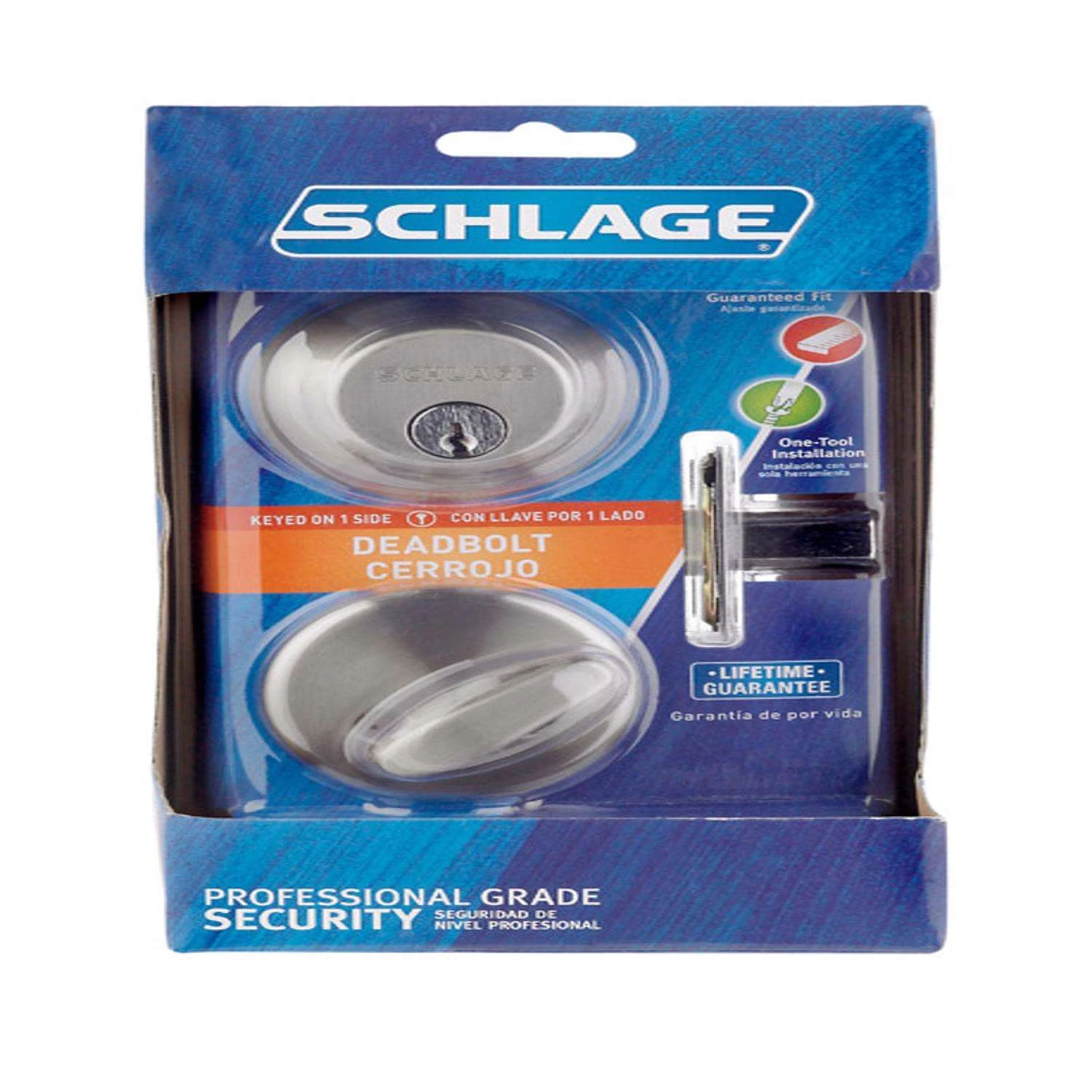 Schlage Satin Nickel Zinc Single Cylinder Deadbolt 5 Schlage Satin Nickel Zinc Single Cylinder Deadbolt - Image 5