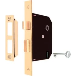 Prime-Line Security Bright Brass Mortise Replacement Lock Assembly 1-3/4 In.