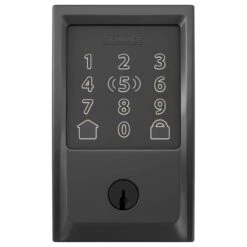 Schlage Encode Plus Matte Black Metal WiFi Deadbolt With Century Trim