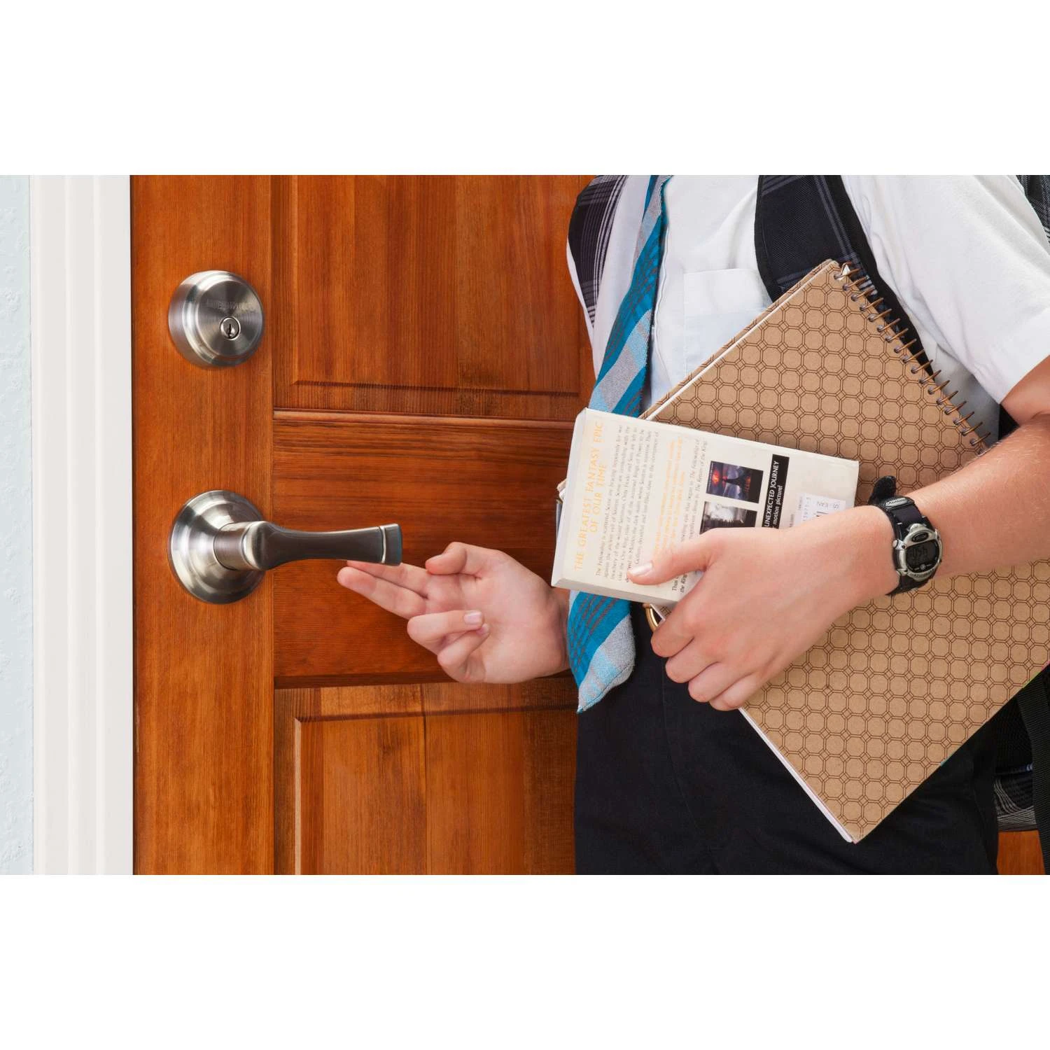 Brinks Push Pull Rotate Harper Satin Nickel Passage Lever KW1 1.75 In. 4 Brinks Push Pull Rotate Harper Satin Nickel Passage Lever KW1 1.75 In. - Image 4