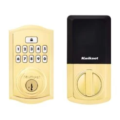 Kwikset SmartCode Polished Brass Metal Electronic Deadbolt -Irwim Door Locks Shop df821890 5f43 47d2 af82 058010655d0b
