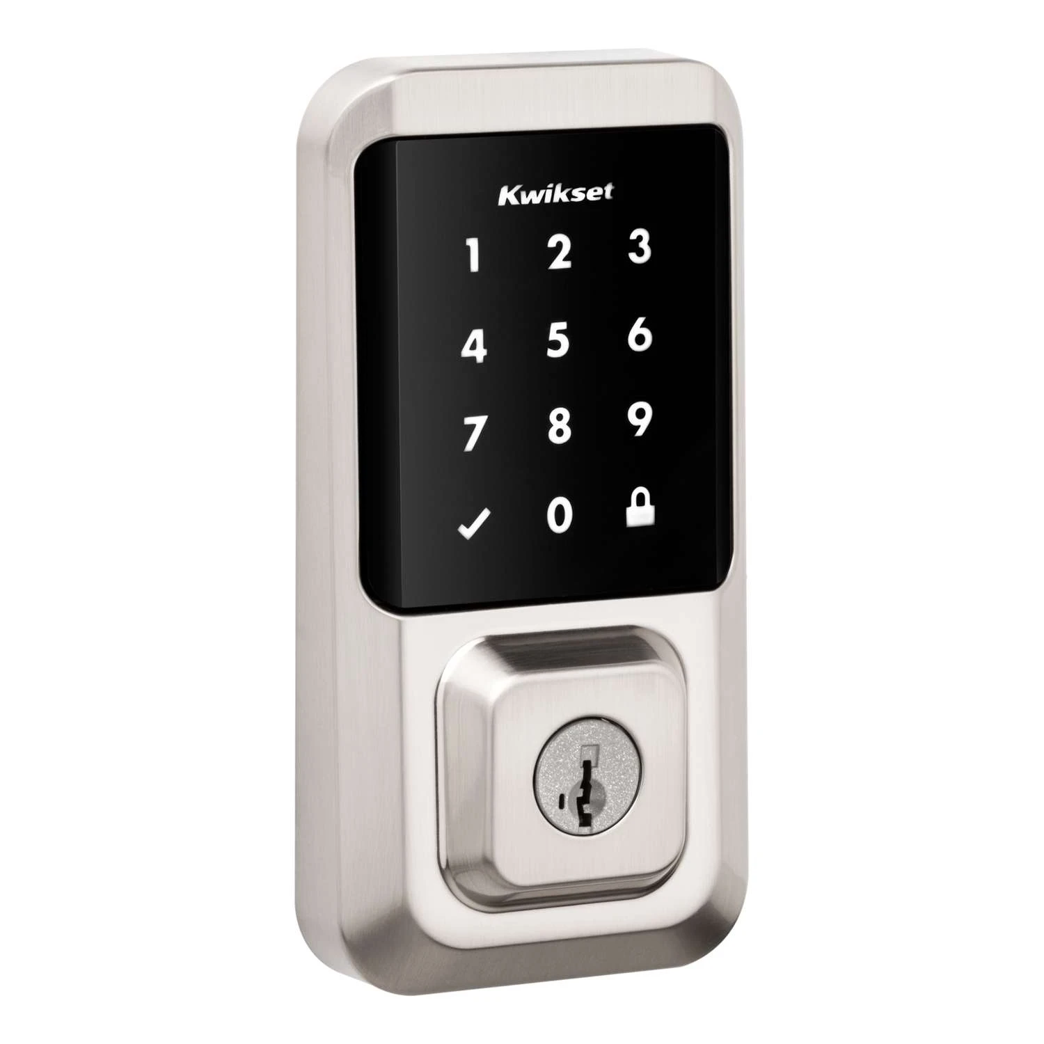 Kwikset SmartKey Halo Satin Nickel Metal Touchscreen Deadbolt 1 Kwikset SmartKey Halo Satin Nickel Metal Touchscreen Deadbolt