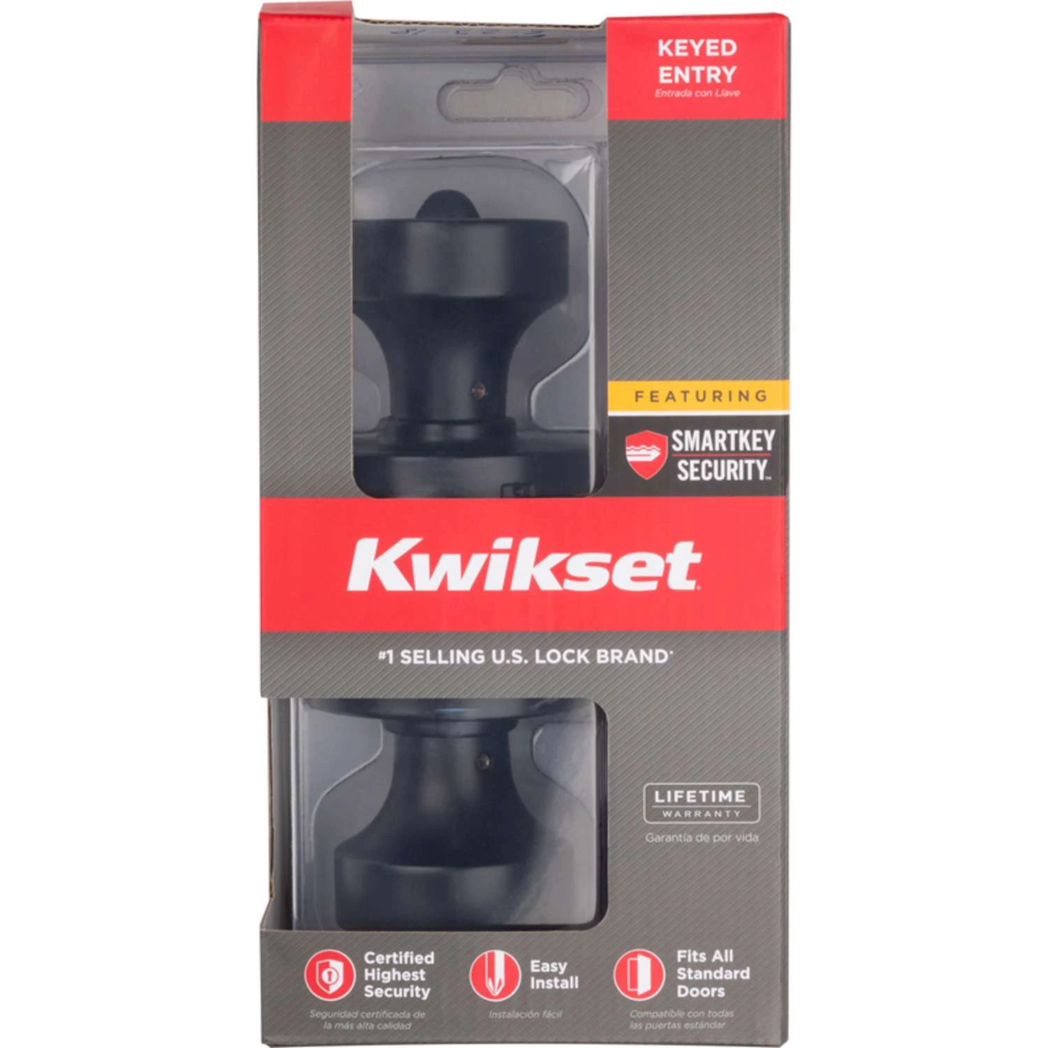 Kwikset Signature Series Pismo Iron Black Entry Knob KW1 2-1/4 In. 2 Kwikset Signature Series Pismo Iron Black Entry Knob KW1 2-1/4 In. - Image 2