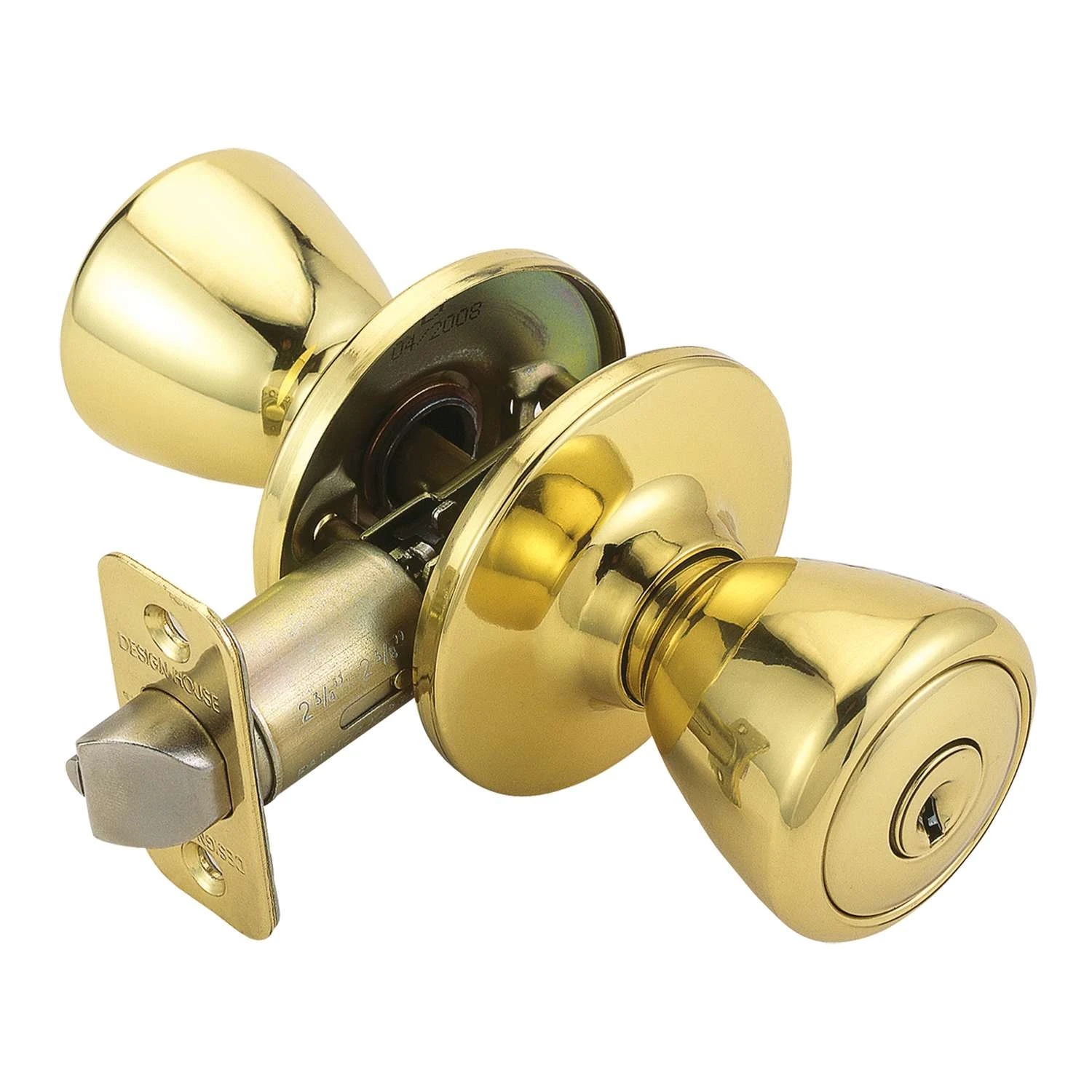 Design House Tulip Polished Brass Entry Knobs 1-3/4 In. 1 Design House Tulip Polished Brass Entry Knobs 1-3/4 In.