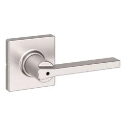 Kwikset Casey Square Satin Nickel Privacy Lever Right Or Left Handed