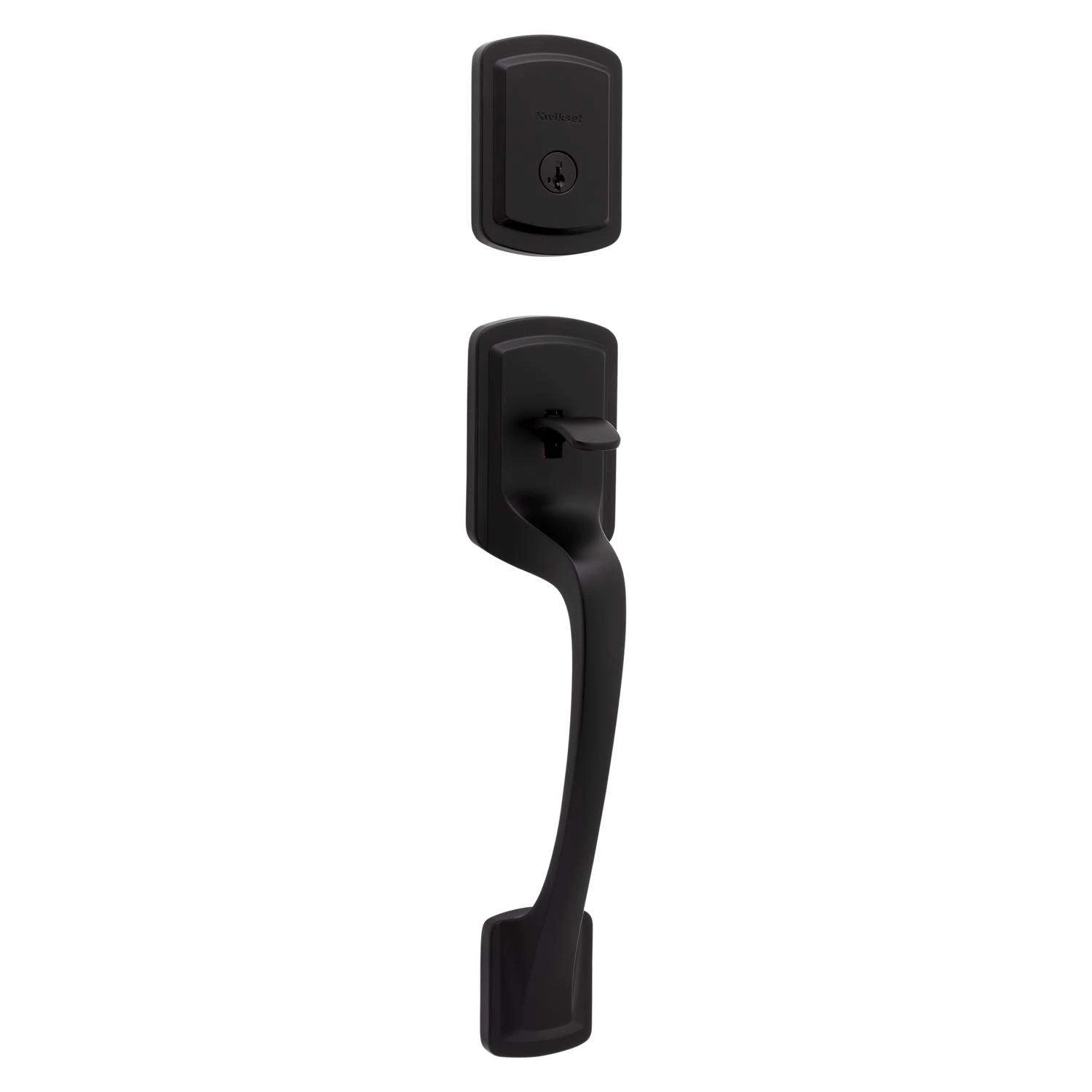 Kwikset Prague Matte Black Entry Handleset 1-3/4 In. 1 Kwikset Prague Matte Black Entry Handleset 1-3/4 In.