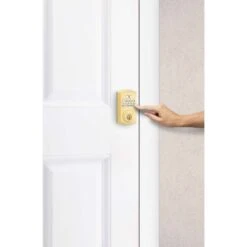 Kwikset SmartCode Polished Brass Metal Electronic Deadbolt -Irwim Door Locks Shop ed4abf0c 9b92 48b1 9b10 ccd54f19fd74