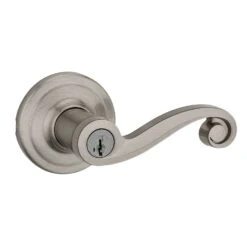 Kwikset SmartKey Lido Satin Nickel Entry Lockset KW1 1-3/4 In.