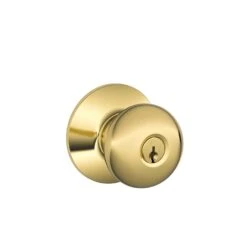 Schlage Plymouth Bright Brass Entry Lockset 1-3/4 In.