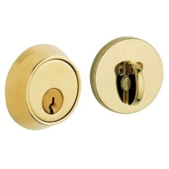 Baldwin Estate Polished Brass Brass Single Cylinder Deadbolt