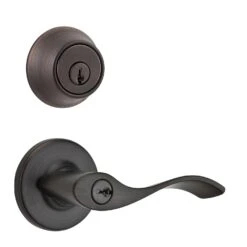 Kwikset Balboa Venetian Bronze Entry Lock And Single Cylinder Deadbolt 1-3/4 In.