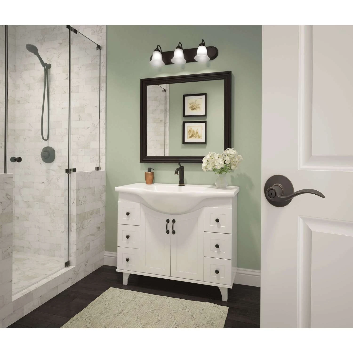 Schlage Accent Aged Bronze Passage Lockset 1-3/4 In. 3 Schlage Accent Aged Bronze Passage Lockset 1-3/4 In. - Image 3